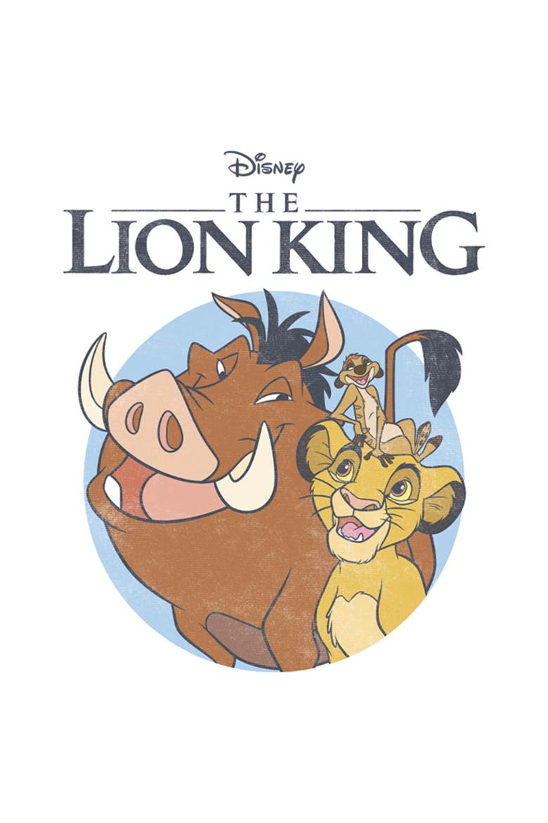 Men's Lion King Distressed Friends Badge  Graphic T-Shirt, Alternate, color, White