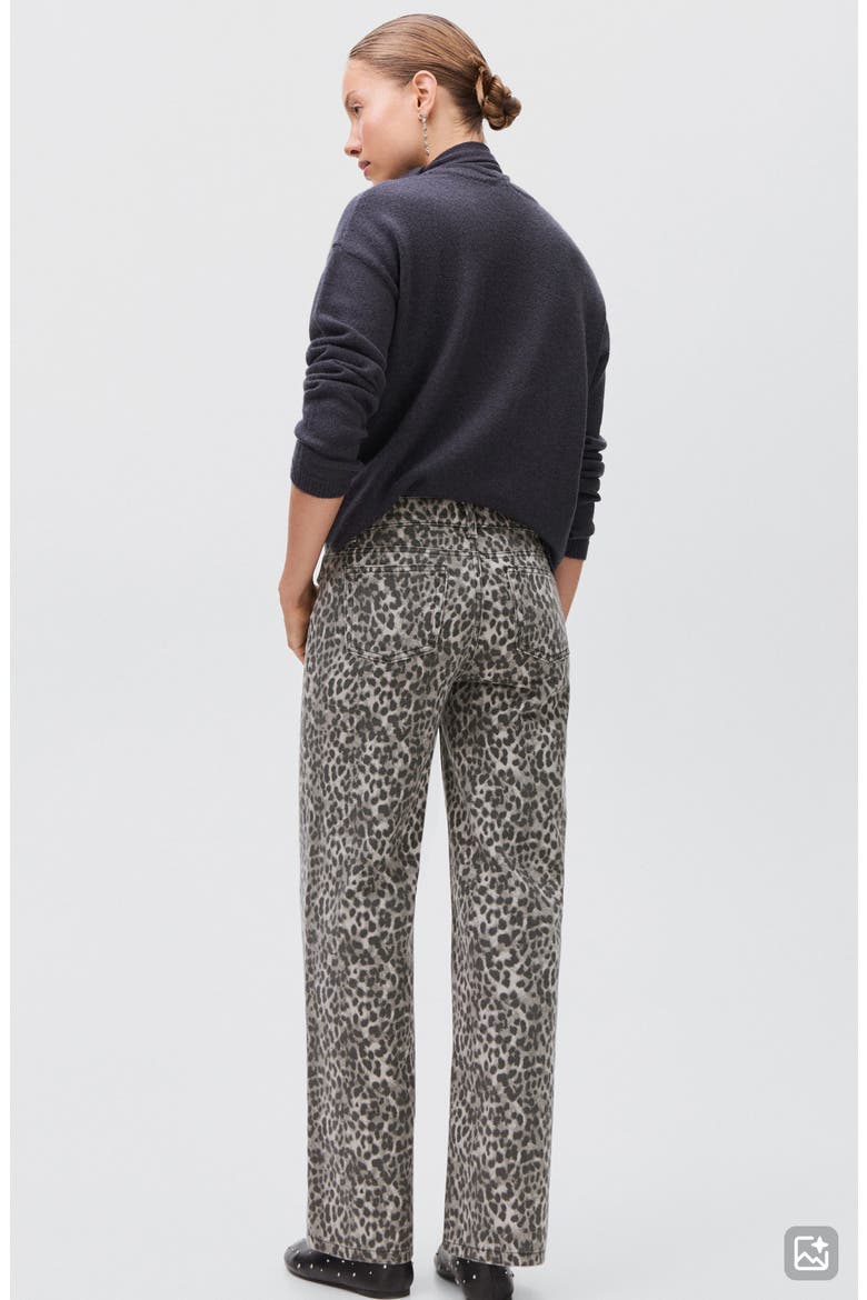 Leopard Print Wide Leg Jeans, Alternate, color, DENIM GREY