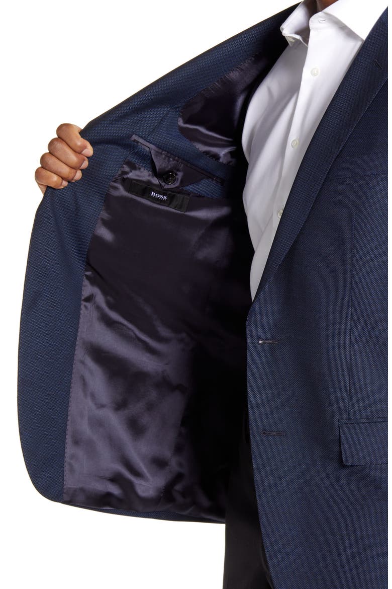 Huge Trim Fit Solid Wool Blazer, Alternate, color, DARK BLUE