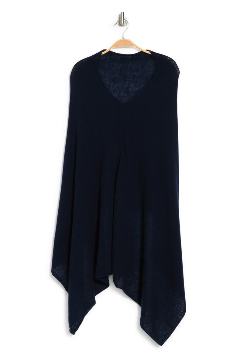 Cowl Neck Knit Poncho, Alternate, color, NAVY