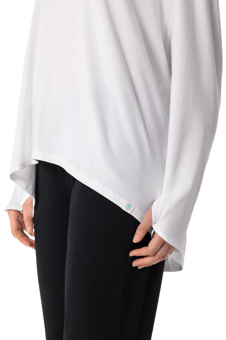 Women's West Palm Drape Long Sleeve T-Shirt, UPF 50+ Sun Protection, Alternate, color, White