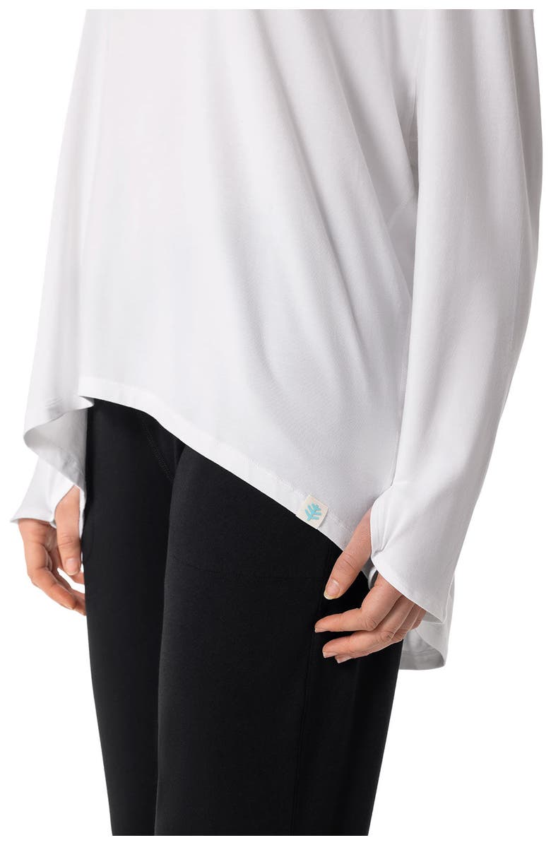 Coolibar Women's Drape Long Sleeve T-Shirt - UPF 50+ Sun Protection - West Palm, Alternate, color, White