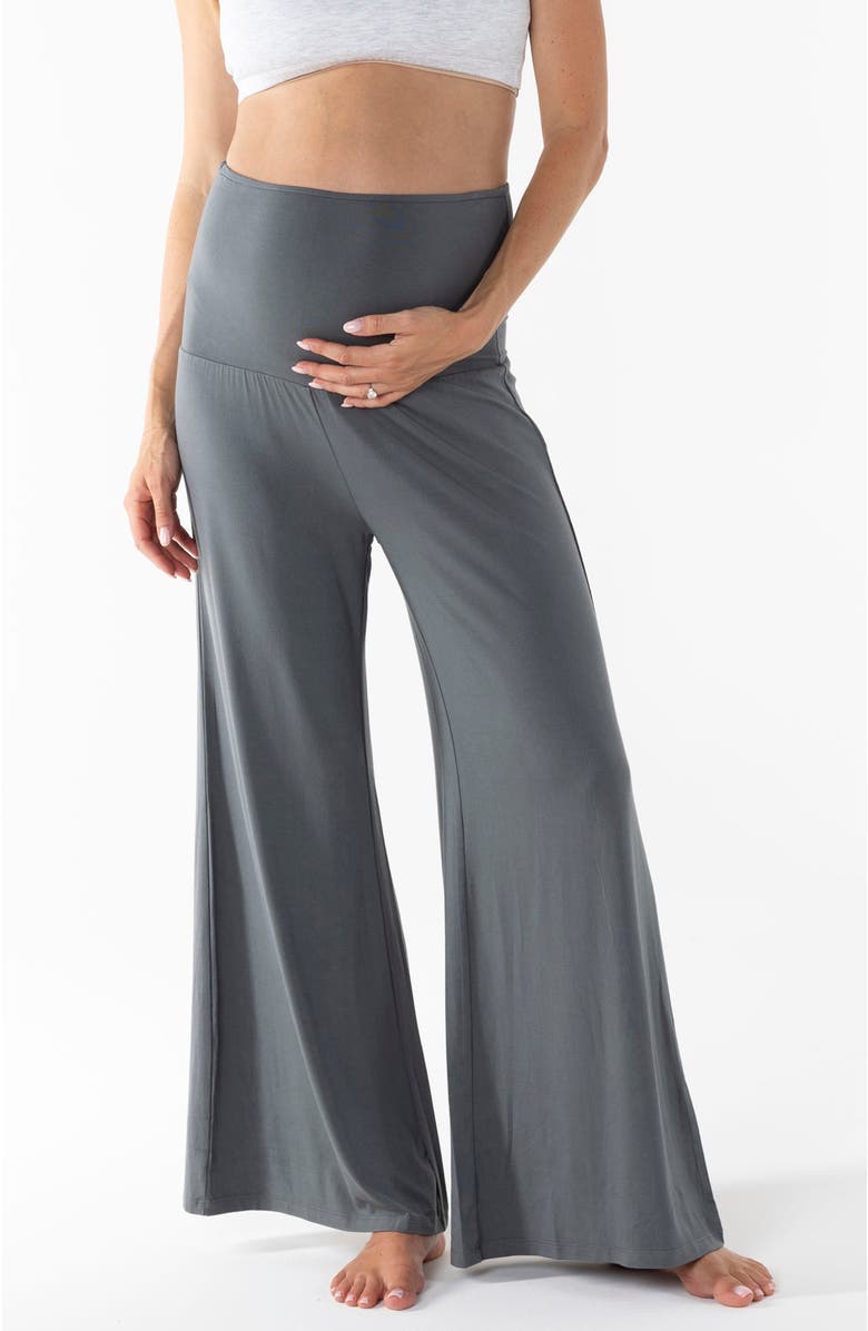 Angel Maternity Debra Wide Leg Maternity  Lounge Pants, Main, color, Slate Grey