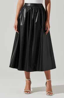 ASTR the Label Diandra High Waist Faux Leather Midi Skirt