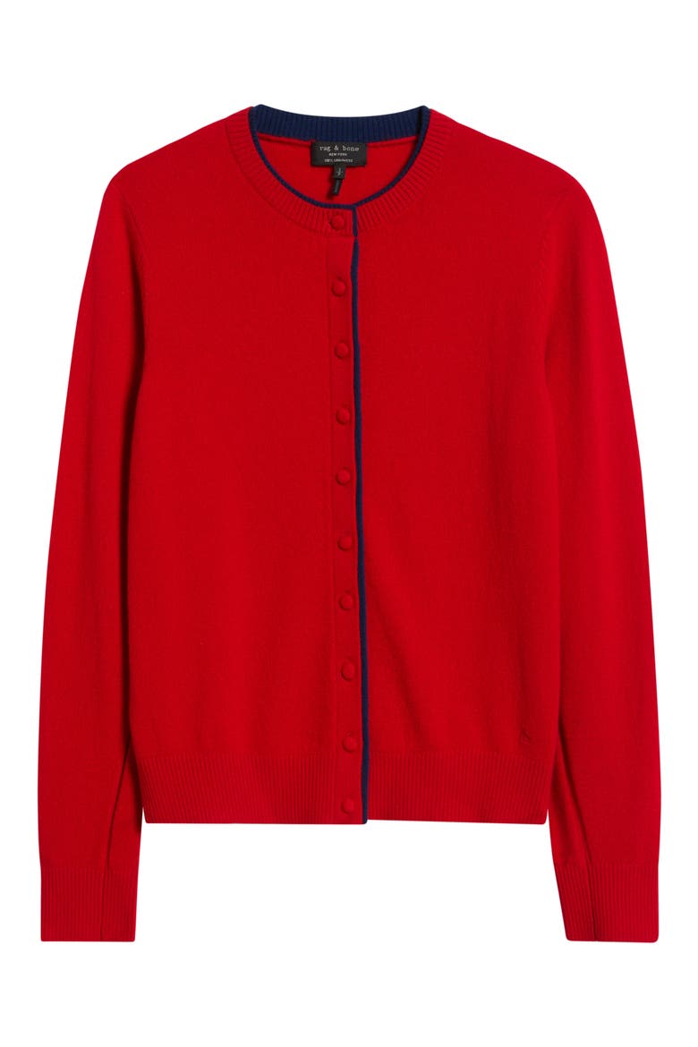Nyla Cashmere Cardigan, Alternate, color, RED