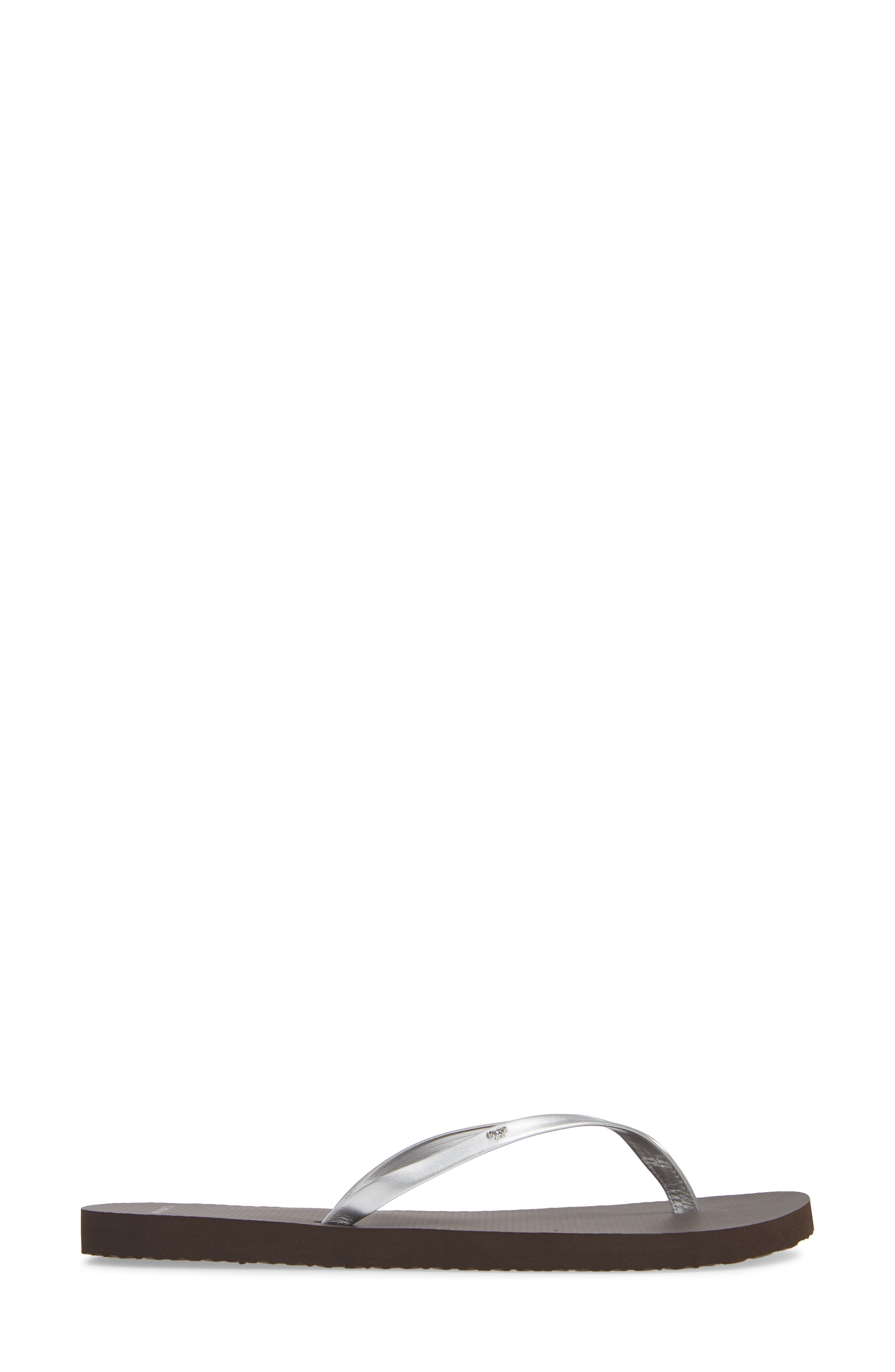 Tory Burch Logo Metallic Flip Flop, Alternate, color, 