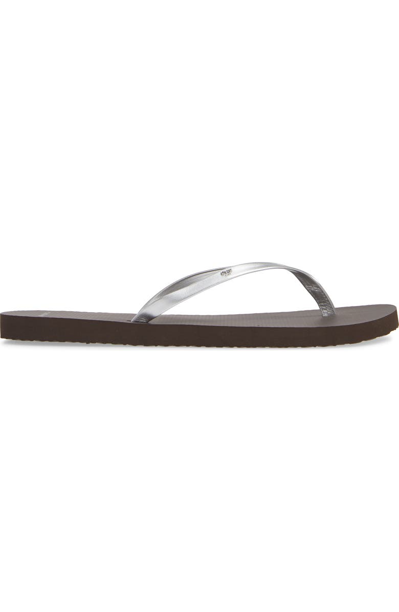 Tory Burch Logo Metallic Flip Flop, Alternate, color,