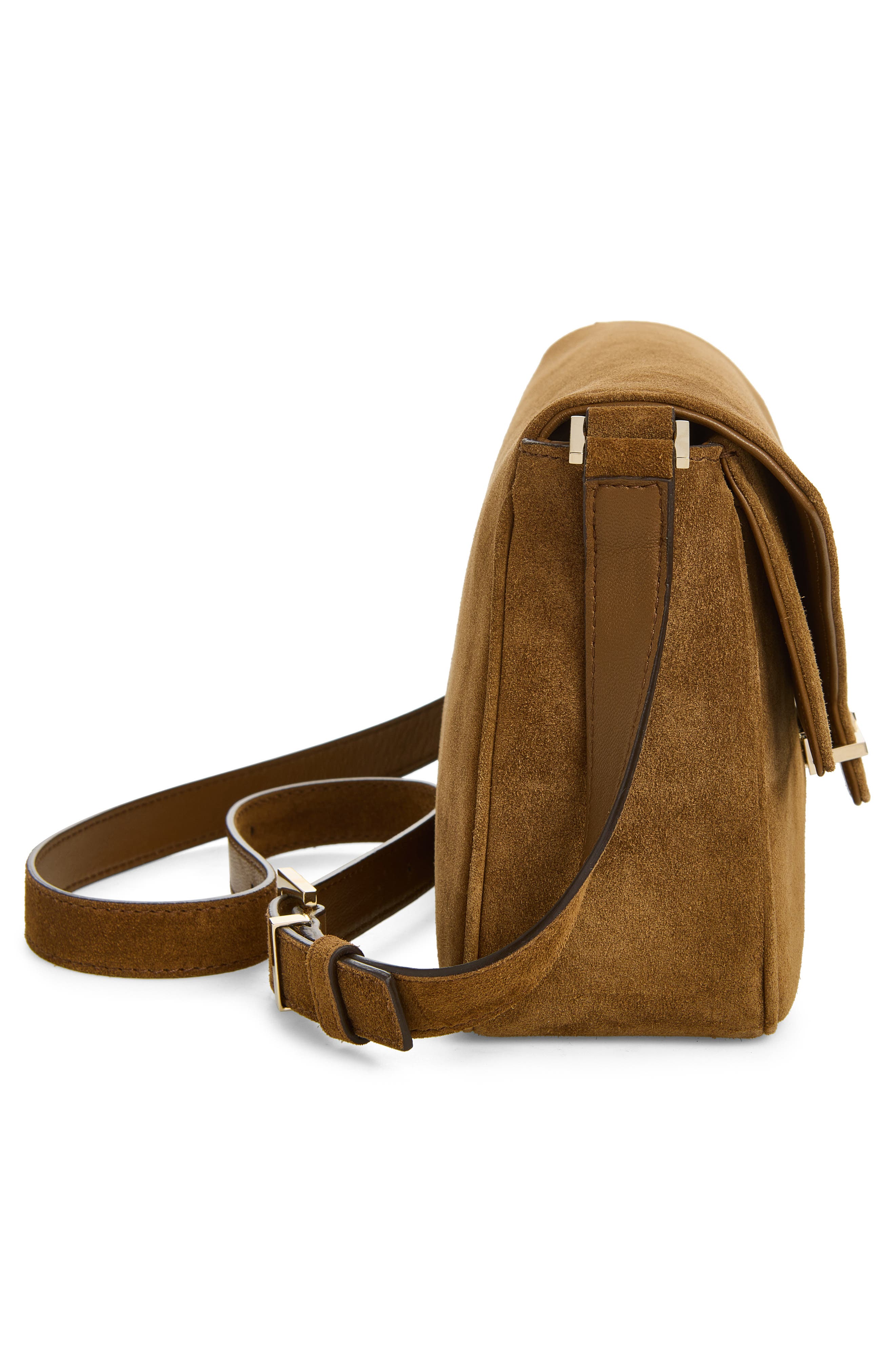 TOM FORD Small Suede Shoulder Bag, Alternate, color, Whisky