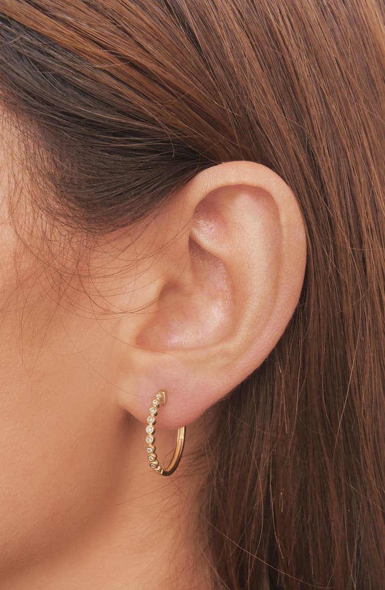 Bony Levy Monaco Beaded Diamond Hoop Earrings, Alternate, color, 