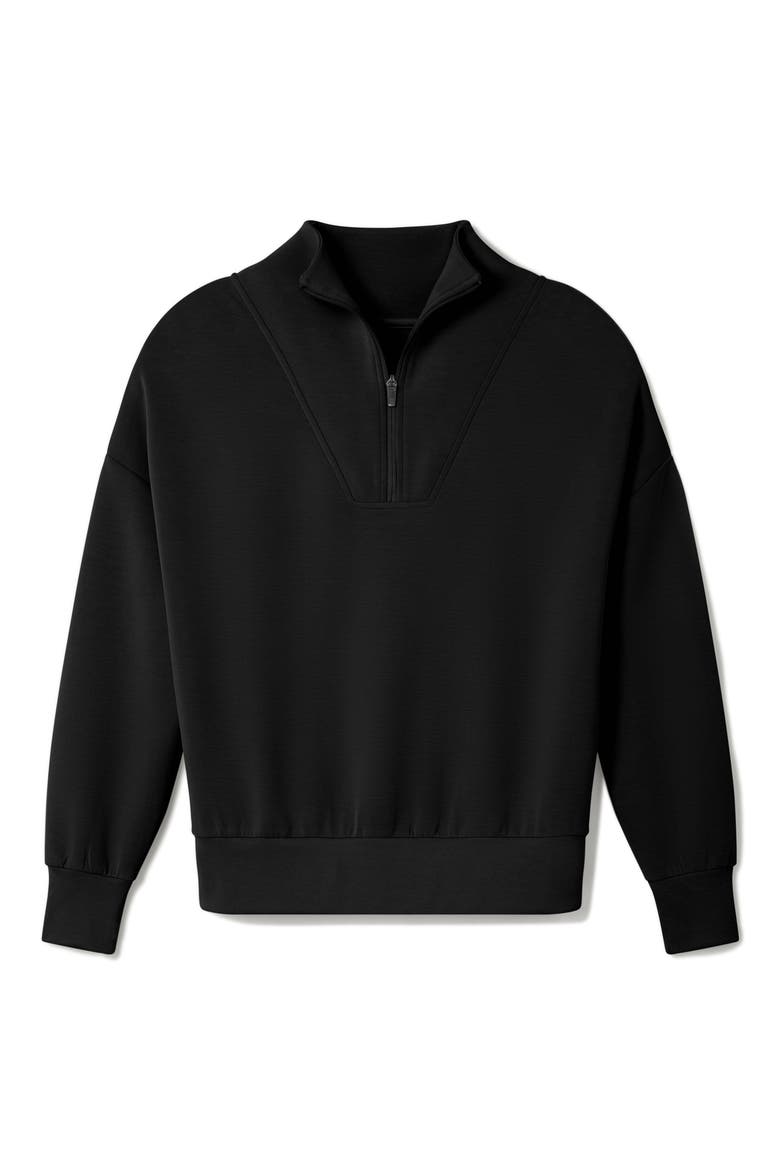 Luxe Traveler Knit Quarter Zip Pullover, Alternate, color, BLACK