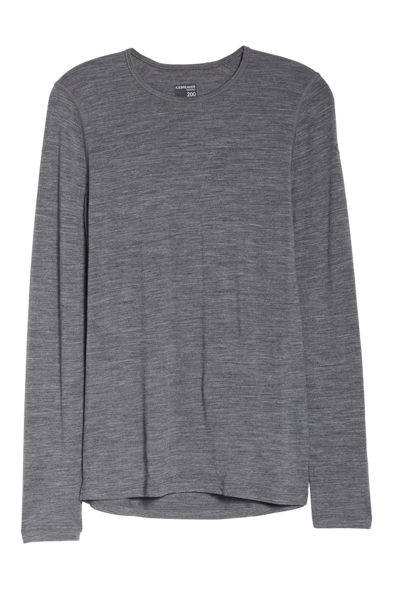 Oasis Long Sleeve Merino Wool Base Layer Tee, Alternate, color, GRITSTONE HEATHER