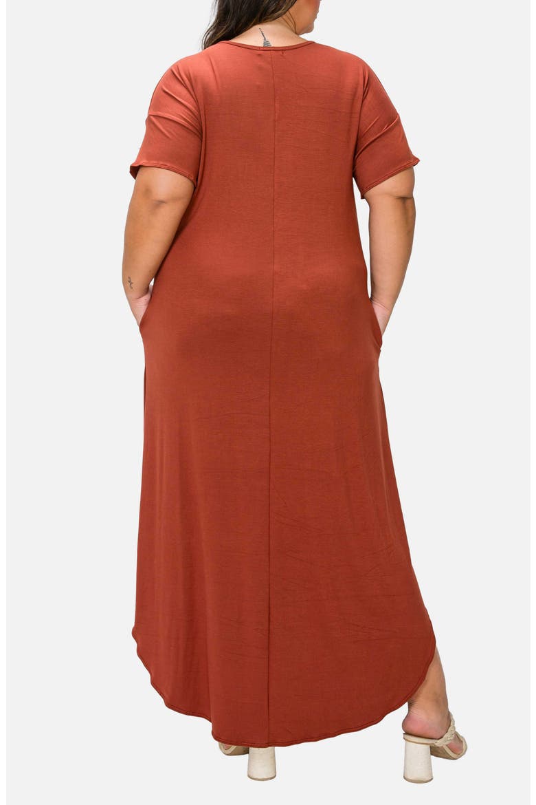 Short Sleeve Jersey Maxi Dress, Alternate, color, TOBACCO