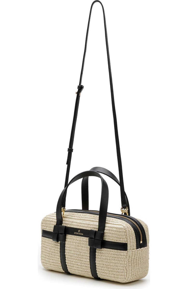 LA PORTEGNA Bibi Jute Bag With Shoulder Strap And Iconic Knots, Alternate, color, White