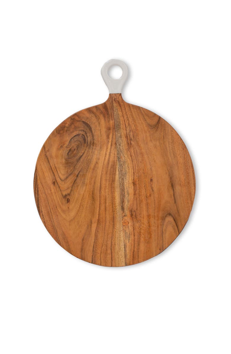 Jeanne Fitz Wood + White Collection Acacia Wood Round Charcuterie Board, Large, Alternate, color, White, Brown