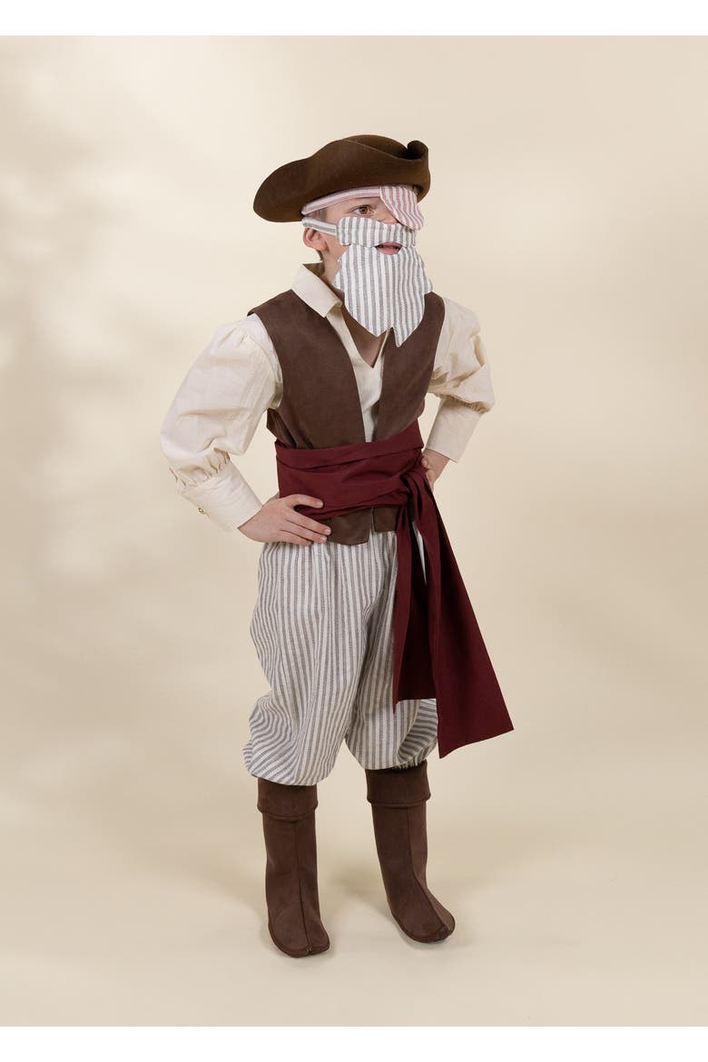 Pirate Play Costume with Hat, Alternate, color, Multicolor
