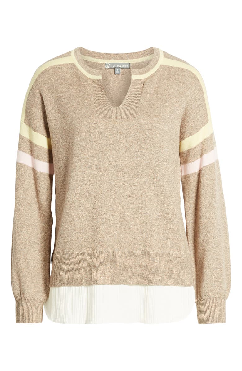 Wit & Wisdom Layered Look Stripe Sweater, Alternate, color,