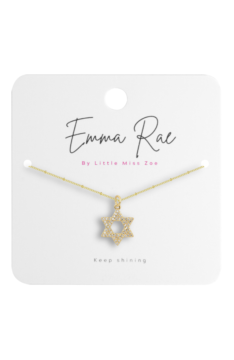 Emma Rae Cubic Zirconia Star of David Pendant Necklace, Alternate, color, Metalic Gold