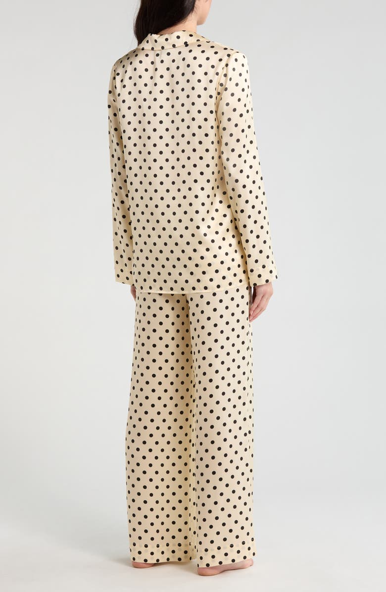 Reformation Ella Print Silk Pajamas, Alternate, color, Sugar Dot