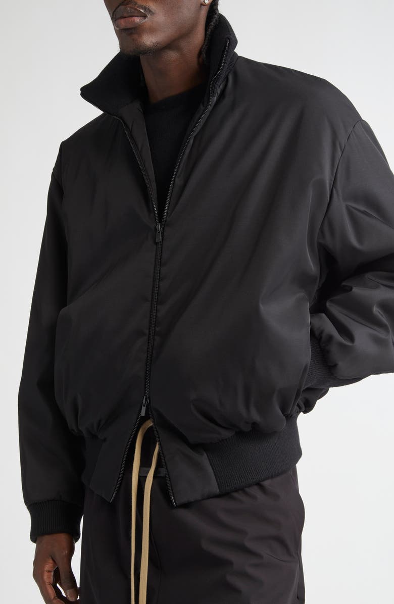 Fear of God High Neck Bomber Jacket, Alternate, color, Black