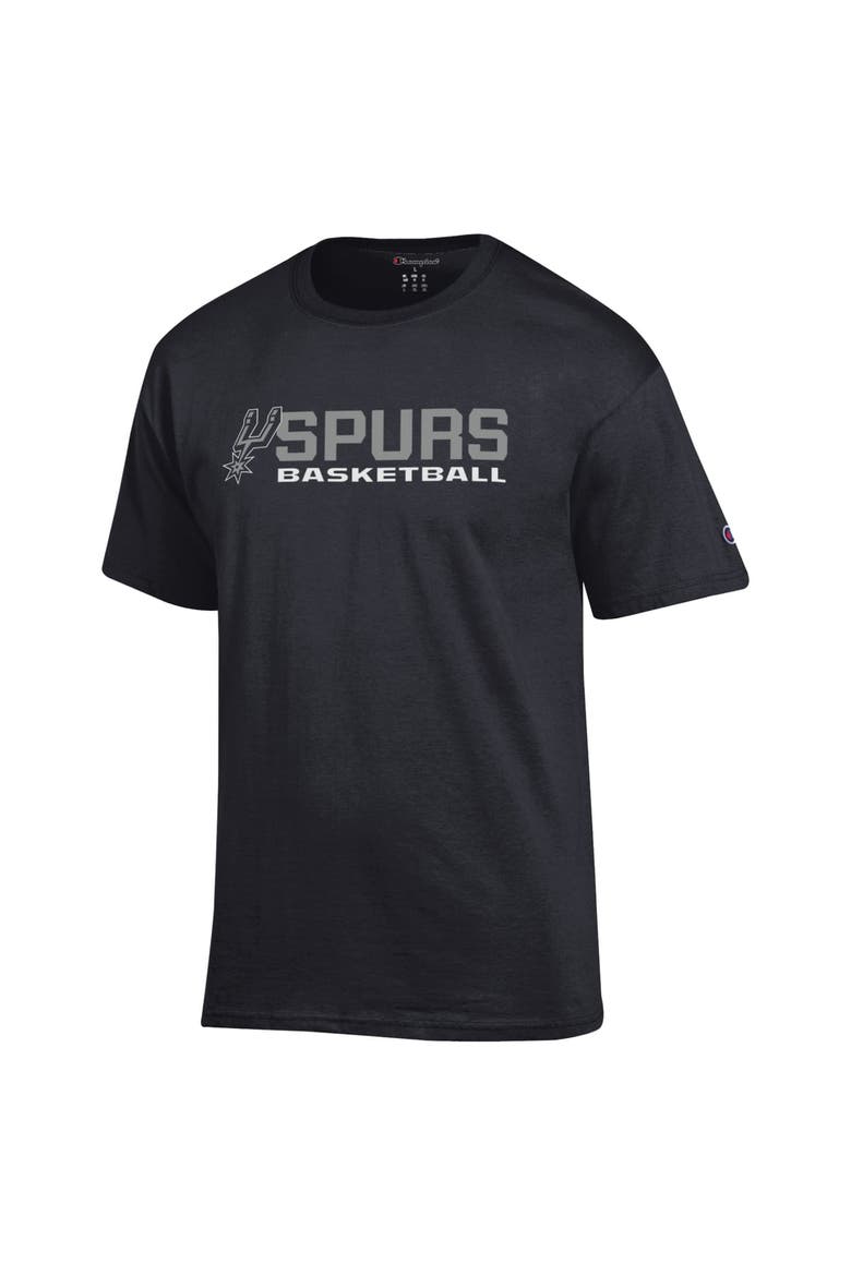 Men's Champion  Black San Antonio Spurs Basketball Jersey Cotton T-Shirt, Alternate, color, Black