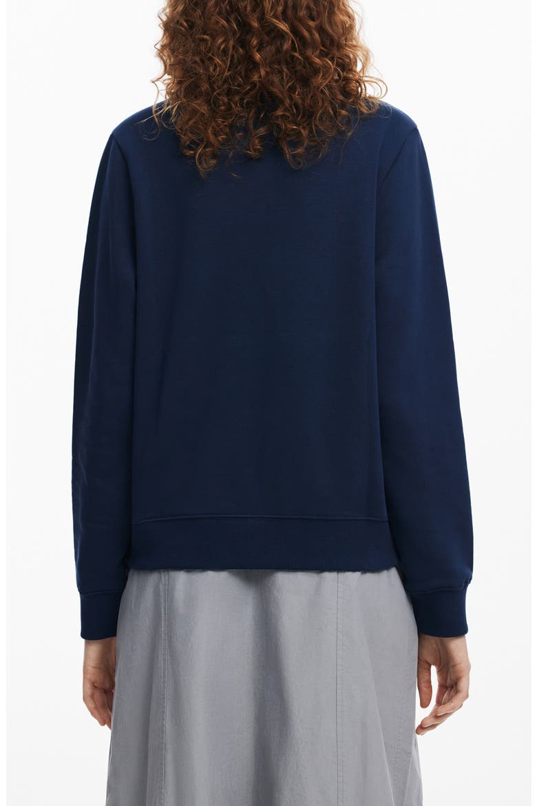 Butterfly Crewneck Cotton Sweatshirt, Alternate, color, BLUE