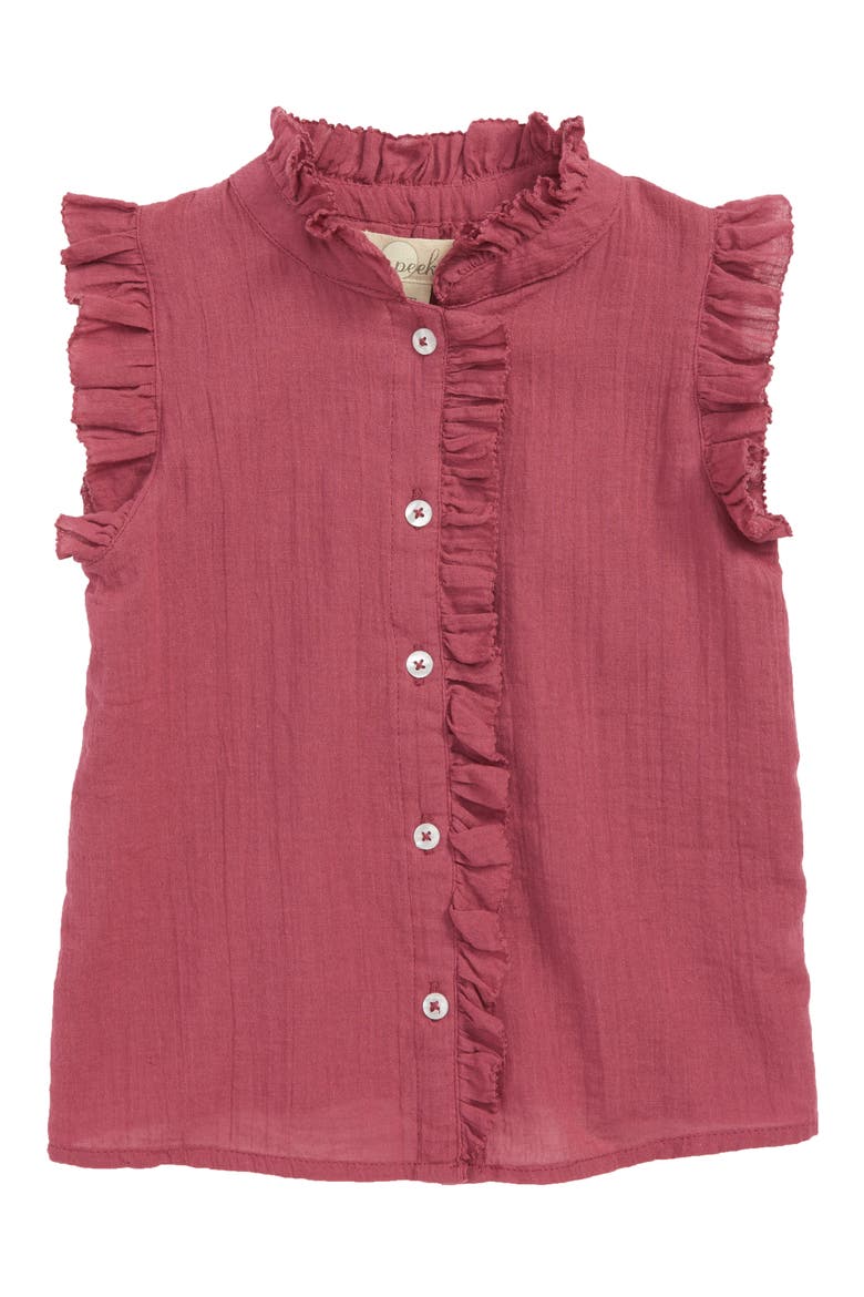 Peek Kelsey Ruffle Top, Main, color, MAROON