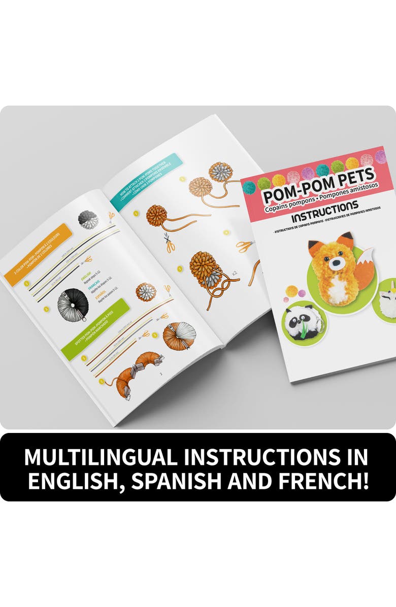 Style Me Up Pom Pom Pets Kids Yarn Crafting Kit, Alternate, color, Multicolored