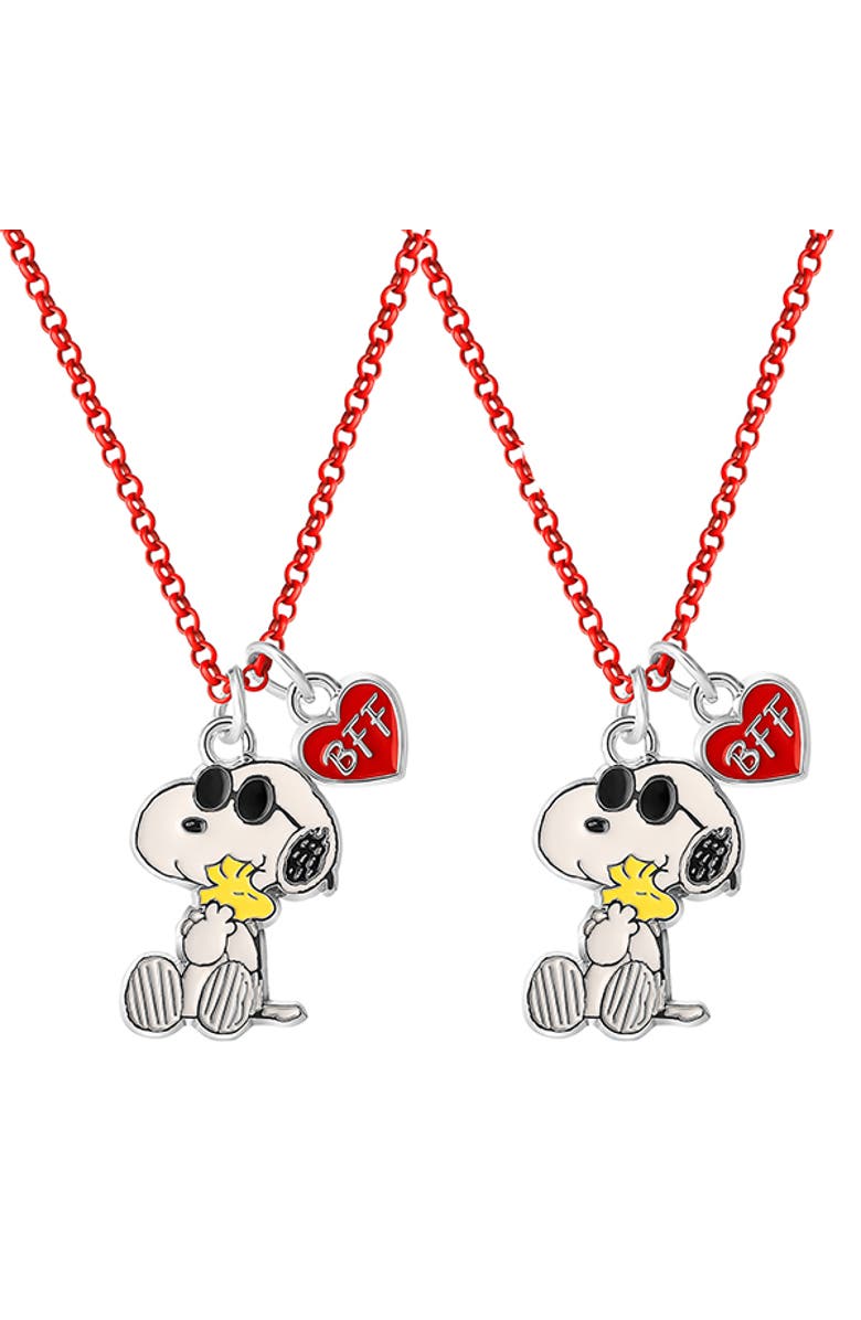 PEANUTS Snoopy and Woodstock BFF Fashion, 2 Piece Necklace Set, Main, color, White, Red