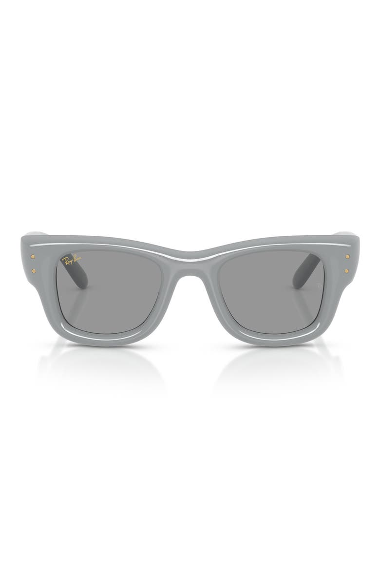 Wayfarer Puffer 50mm Square Sunglasses, Main, color, SOLID GREY / GREY