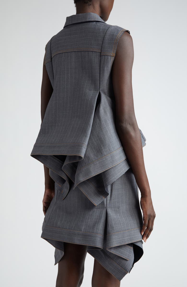 Sacai Pinstripe Double Breasted Vest, Alternate, color, 