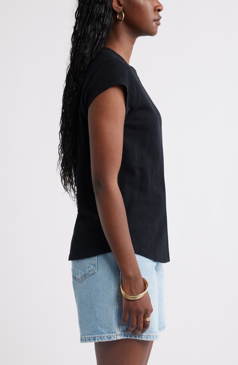 Caslon<sup>®</sup> Short Raglan Sleeve Cotton Tee, Alternate, color, Black