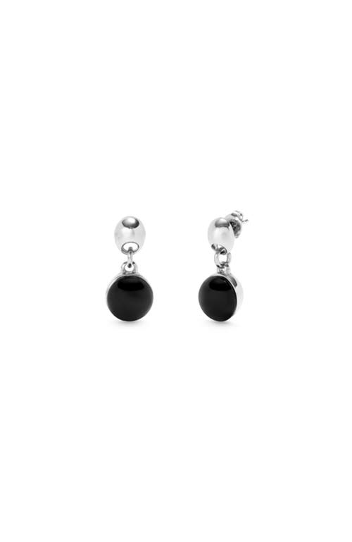 UNODE50 Black Murano Glass Earrings in Silver  product