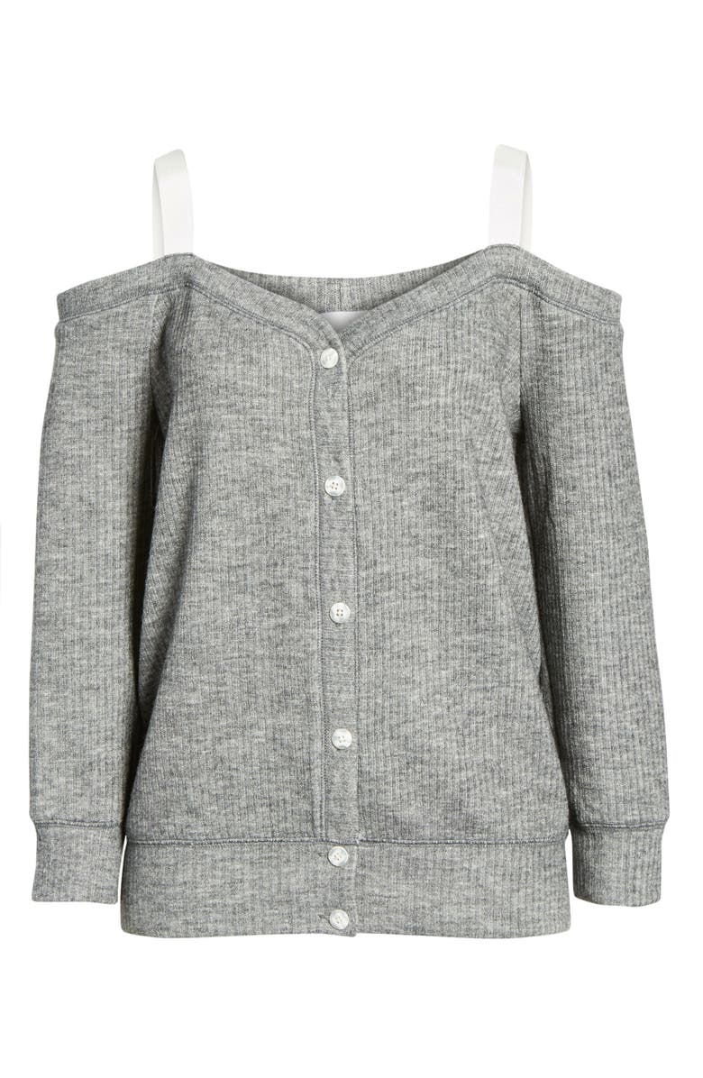 Leith Grosgrain Cold Shoulder Top, Alternate, color, 