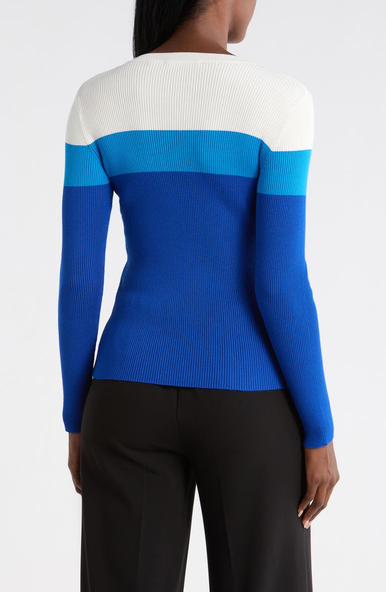 Elie Tahari The Sabine Top, Alternate, color, Indigo Sky Colorblock
