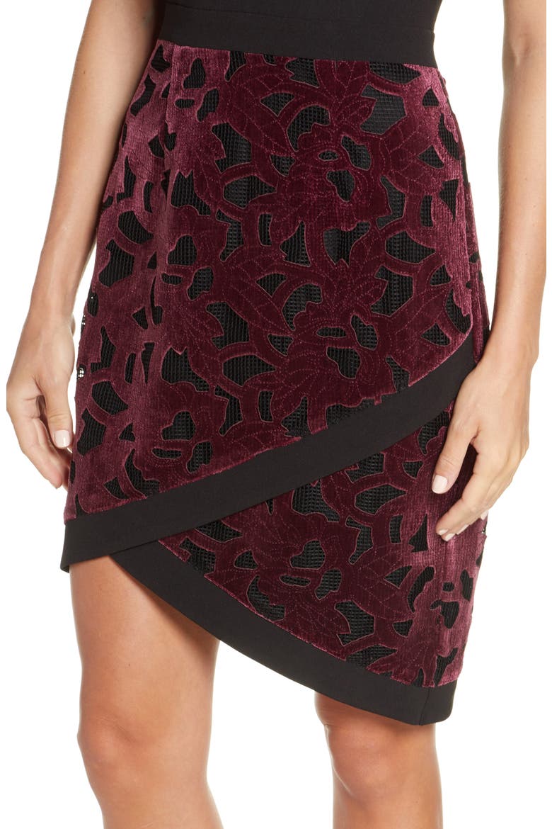 Skyla Mixed Media Dress, Alternate, color, PLUM-BLACK