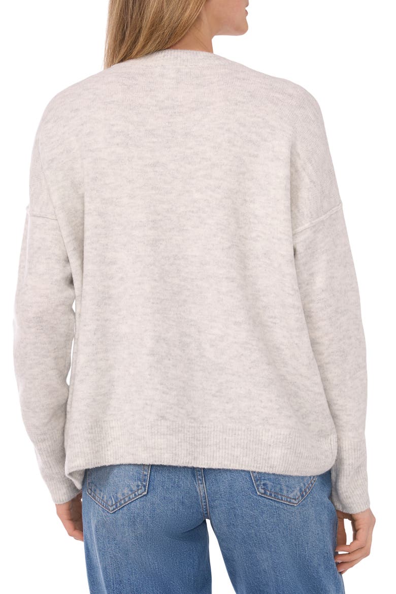 Holiday Candy Cane Stitch Sweater, Alternate, color, SILVER HEATHER