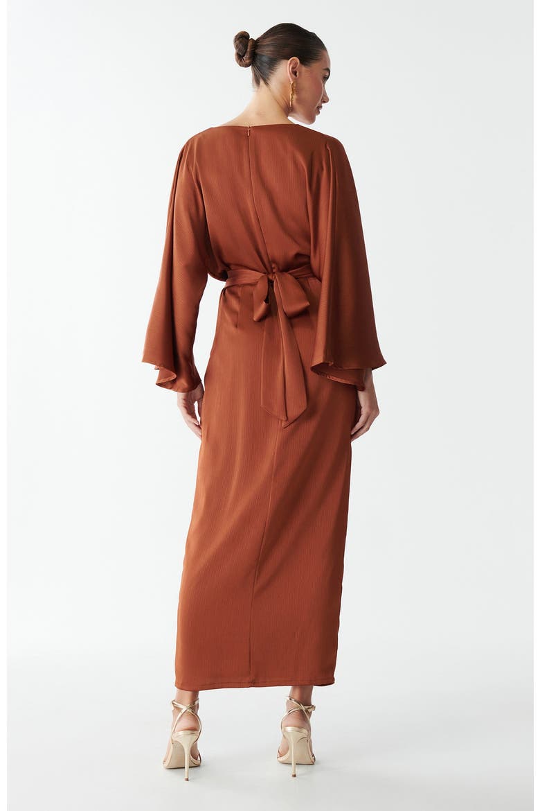 Deliliah Midi Dres, Alternate, color, Rust