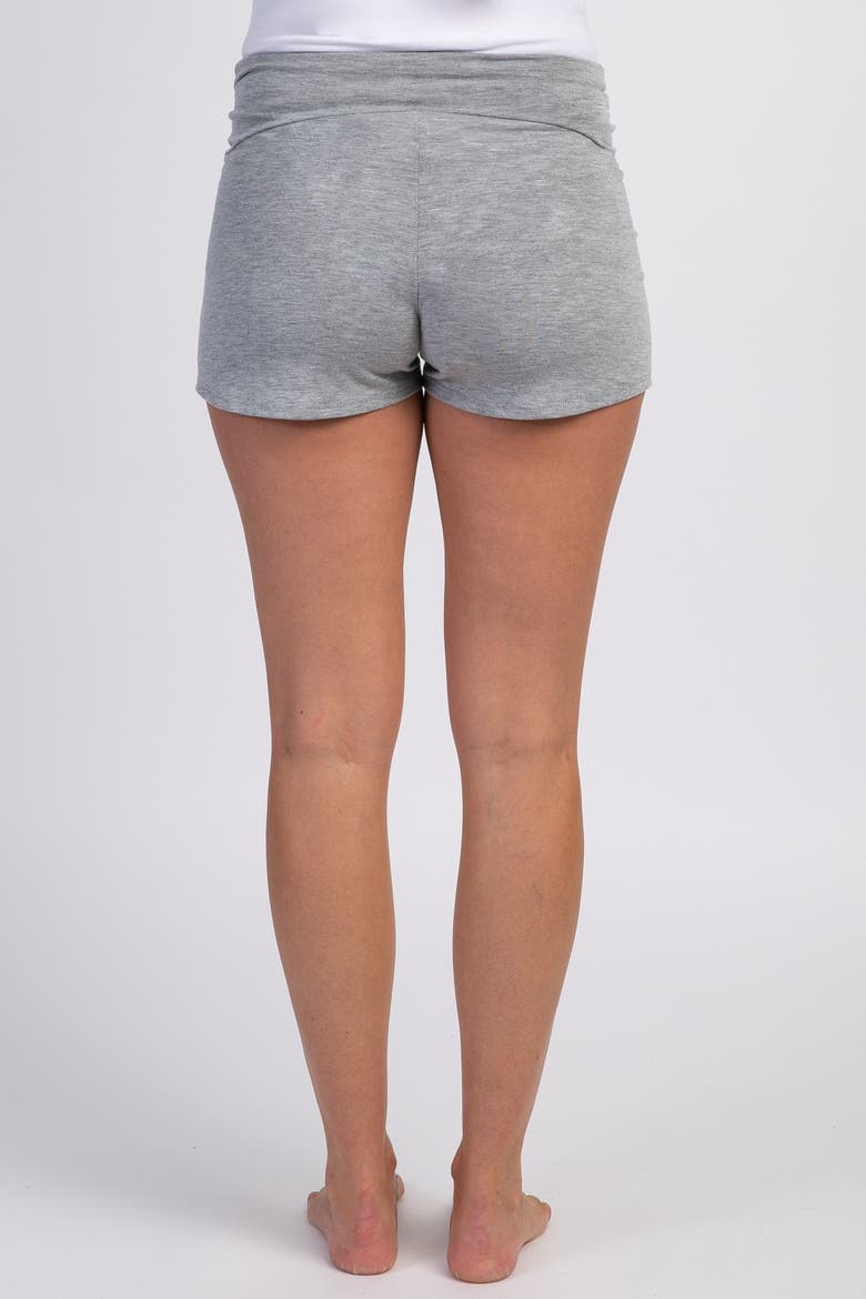 Ruched Side Lounge Shorts, Alternate, color, Heather Grey