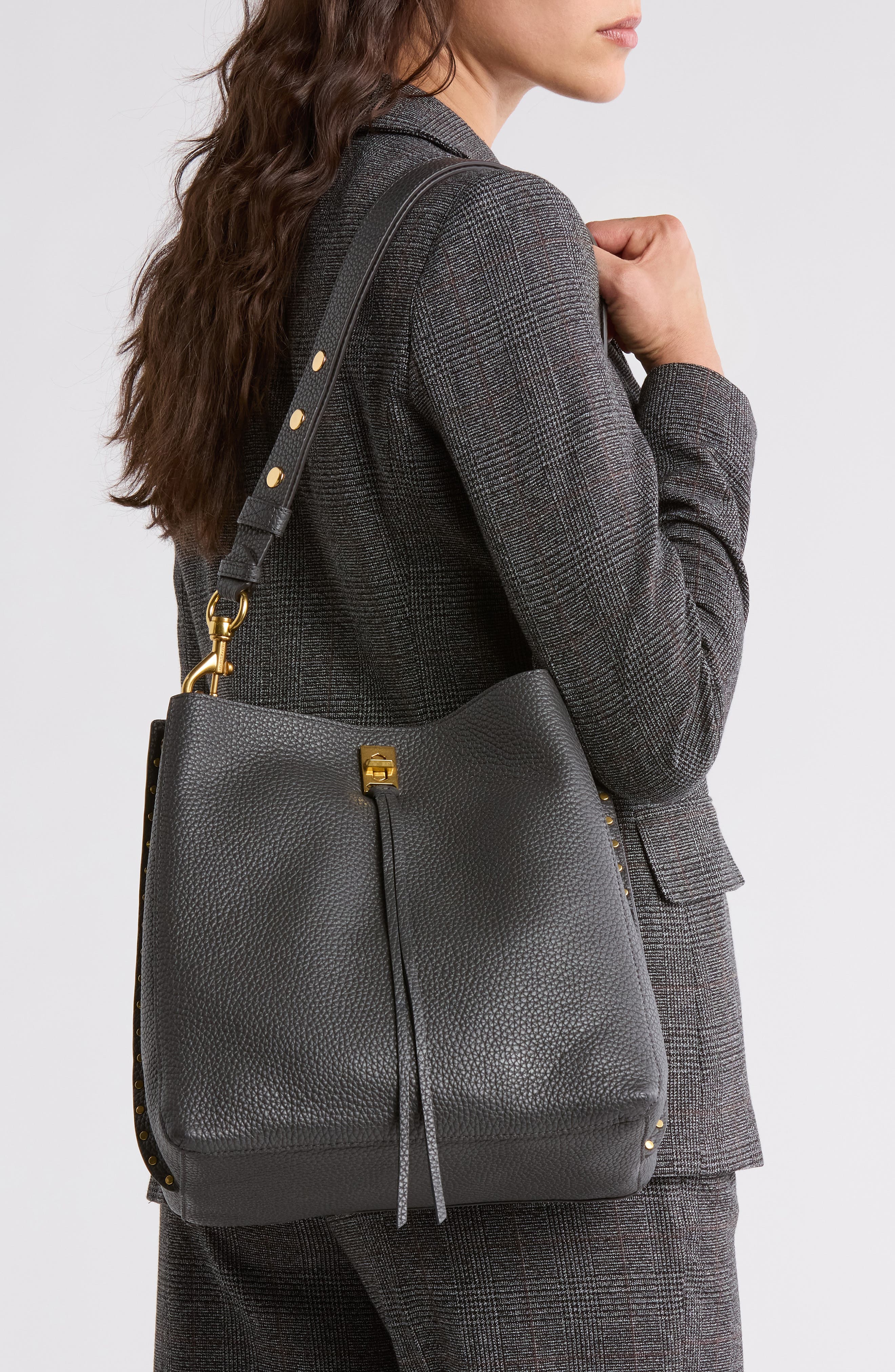 Rebecca Minkoff Darren Pebbled Leather Shoulder Bag, Alternate, color, 