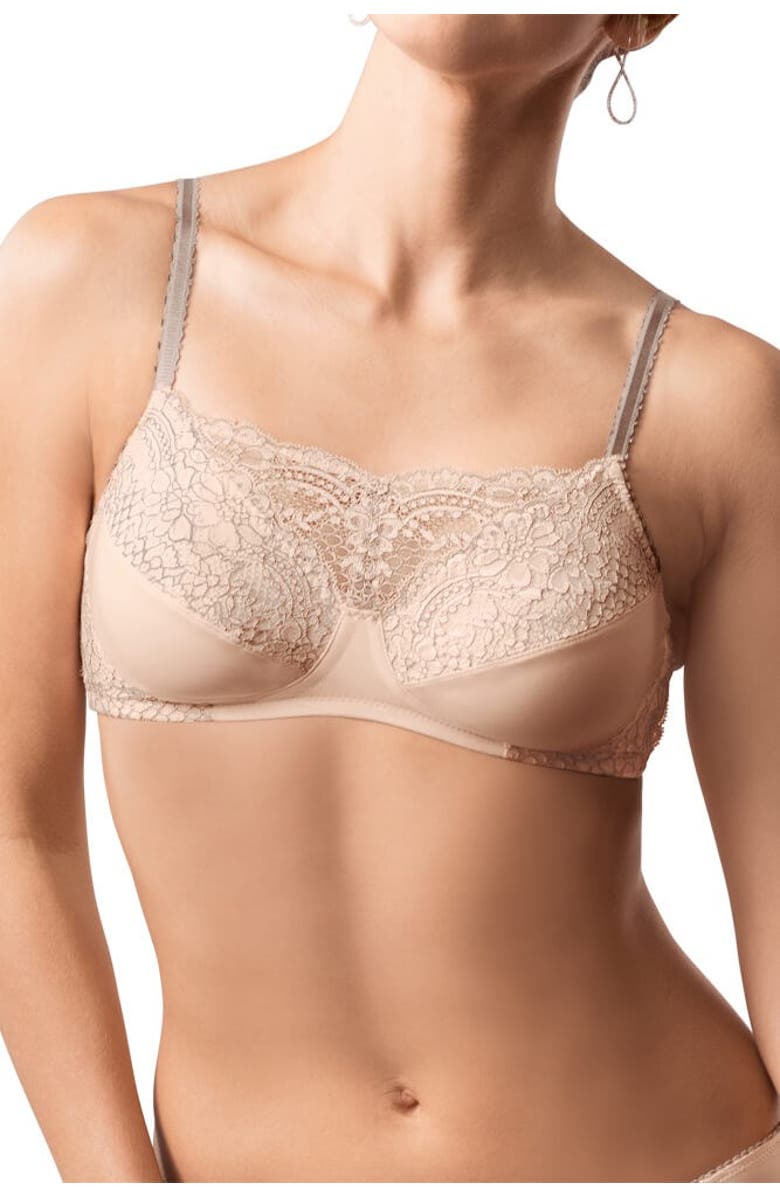 Amoena Alina Wire-Free Bra, Main, color, Light Rose/ Grey