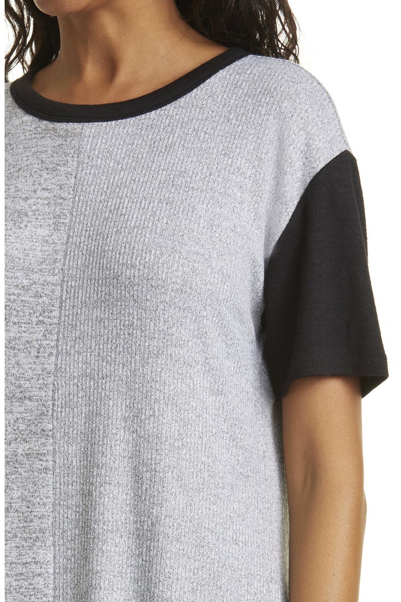The Knit Colorblock T-Shirt Dress, Alternate, color, GREY MULTI
