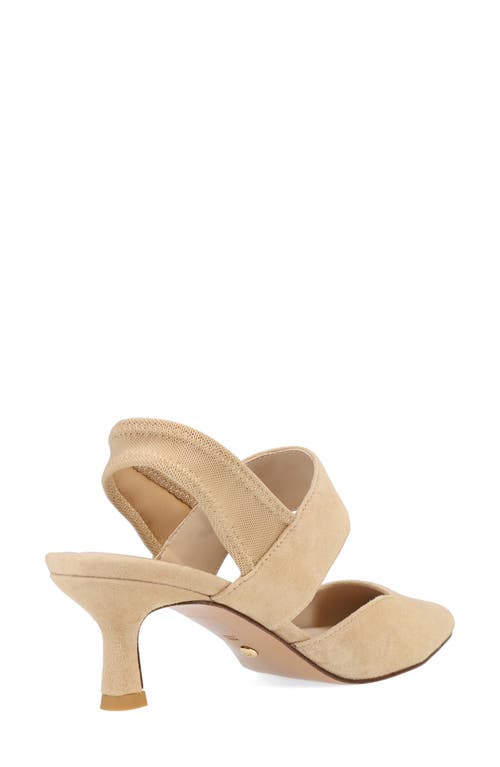 Pelle Moda Kiam Slingback Pointed Toe Kitten Heel Pump In Brown