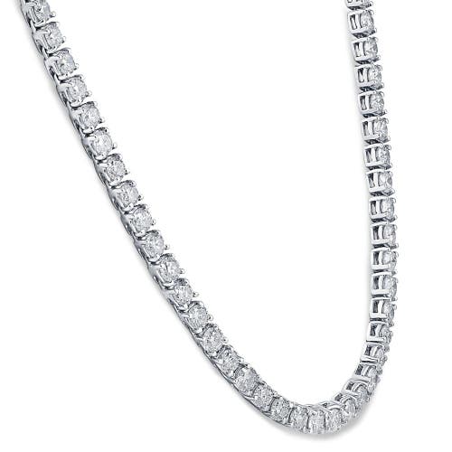 Bliss Diamond Huge 23 Ct Moissanite Tennis Necklace 14k Gold 16.5 In 14k White Gold