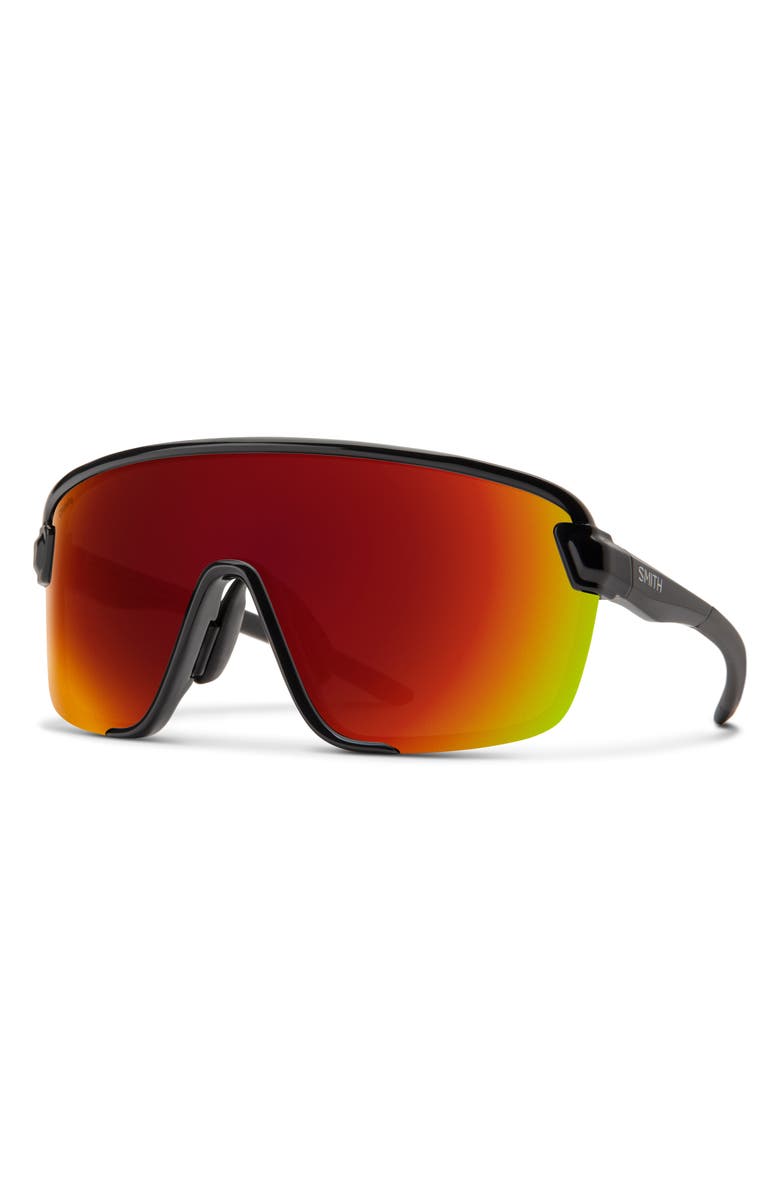 Smith Bobcat 135mm ChromaPop<sup>™</sup> Shield Sunglasses, Alternate, color, Black / Red Mirror