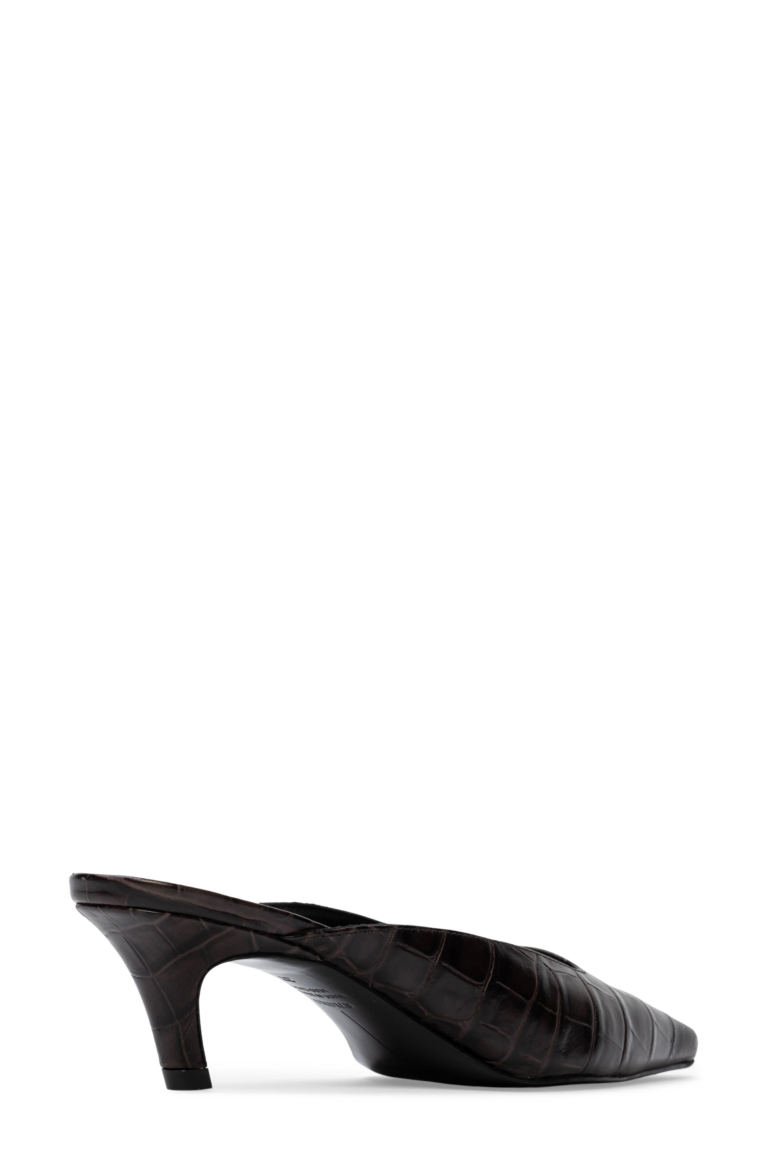 BLACK SUEDE STUDIO Logan Kitten Heel Mule, Alternate, color, Dark Brown