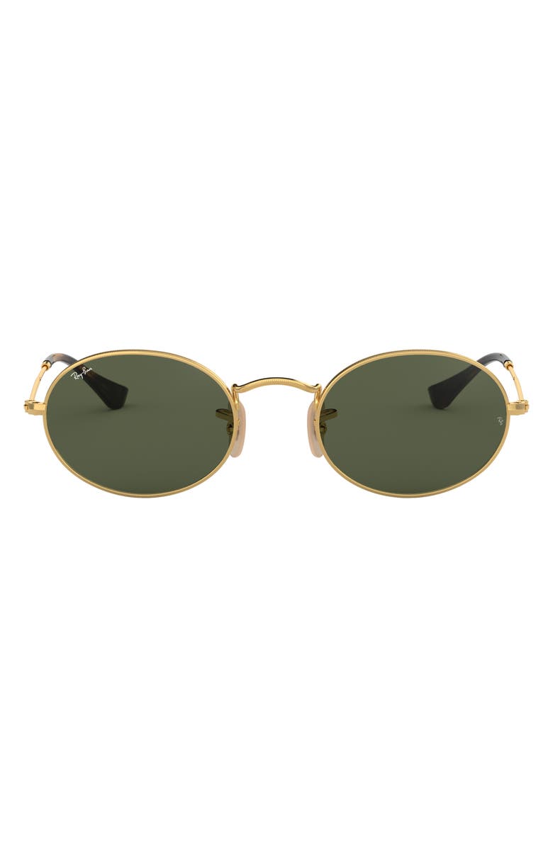 Ray-Ban 48mm Oval Sunglasses, Main, color, Gold Green