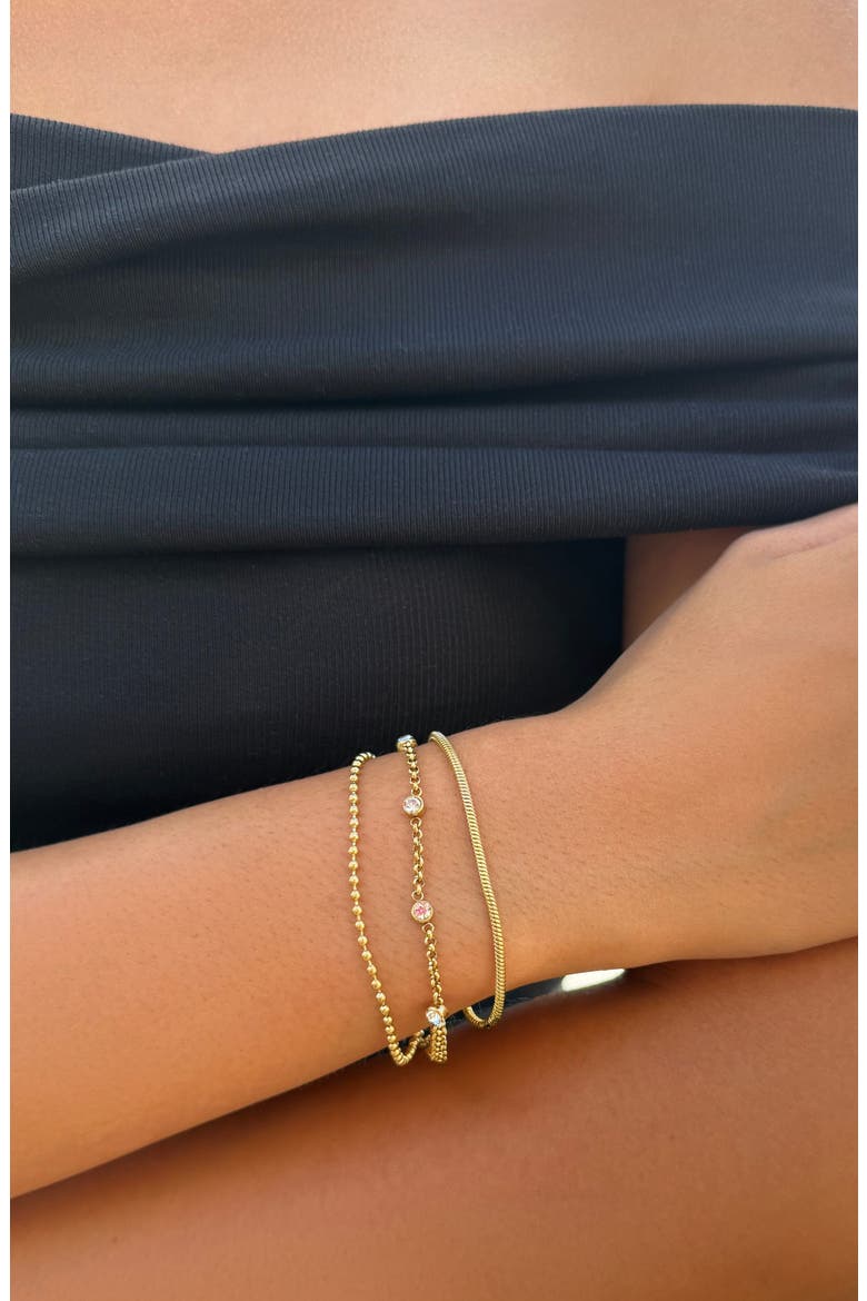 18K Gold Plated Layered Bracelet, Alternate, color, GOLD