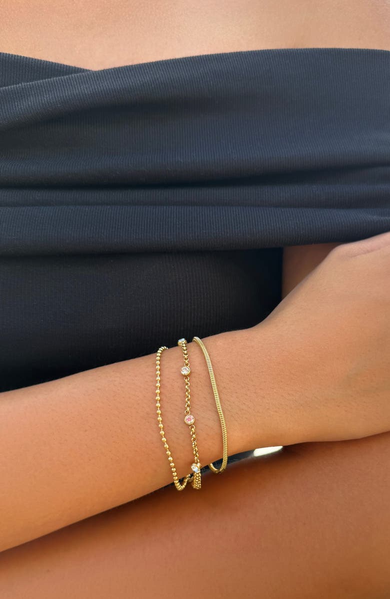 Adornia 18K Gold Plated Layered Bracelet, Alternate, color, Gold