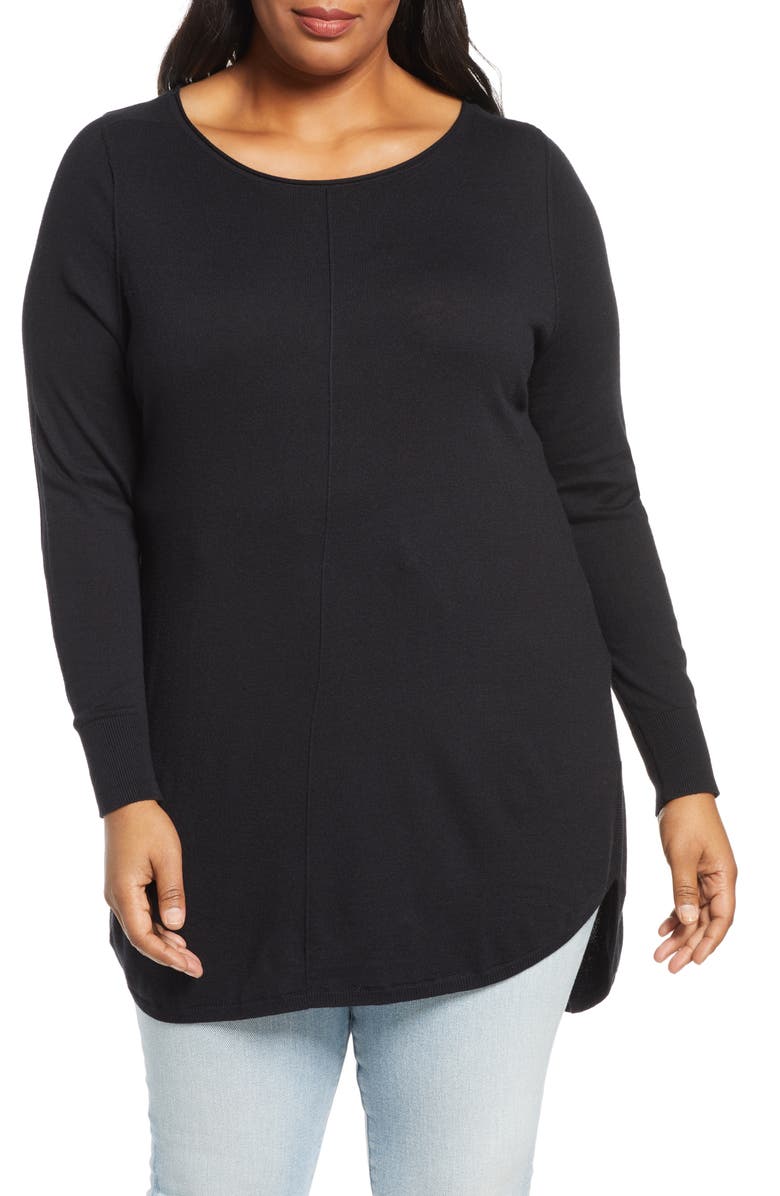 Caslon<sup>®</sup> CREW NECK SHIRTTAIL TUNIC, Main, color,