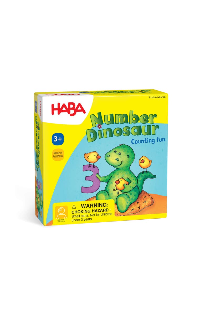 HABA Number Dinosaur Mini Game for 1-4 Players Ages 3+, Main, color, Multi